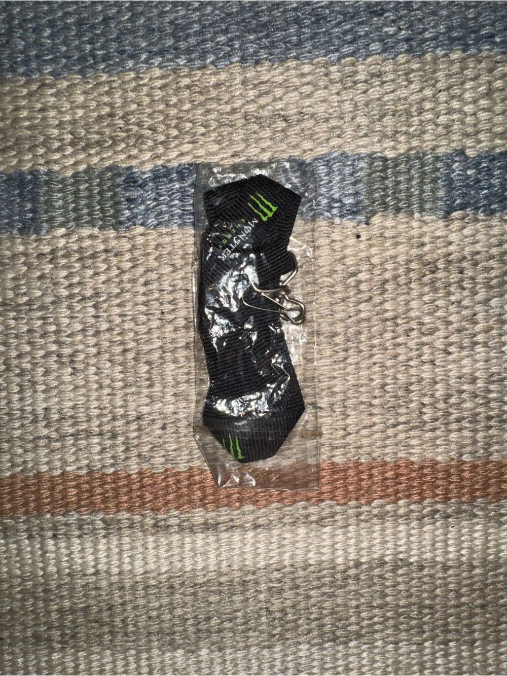 Black Monster Energy Keychain Lanyard with Green Logo